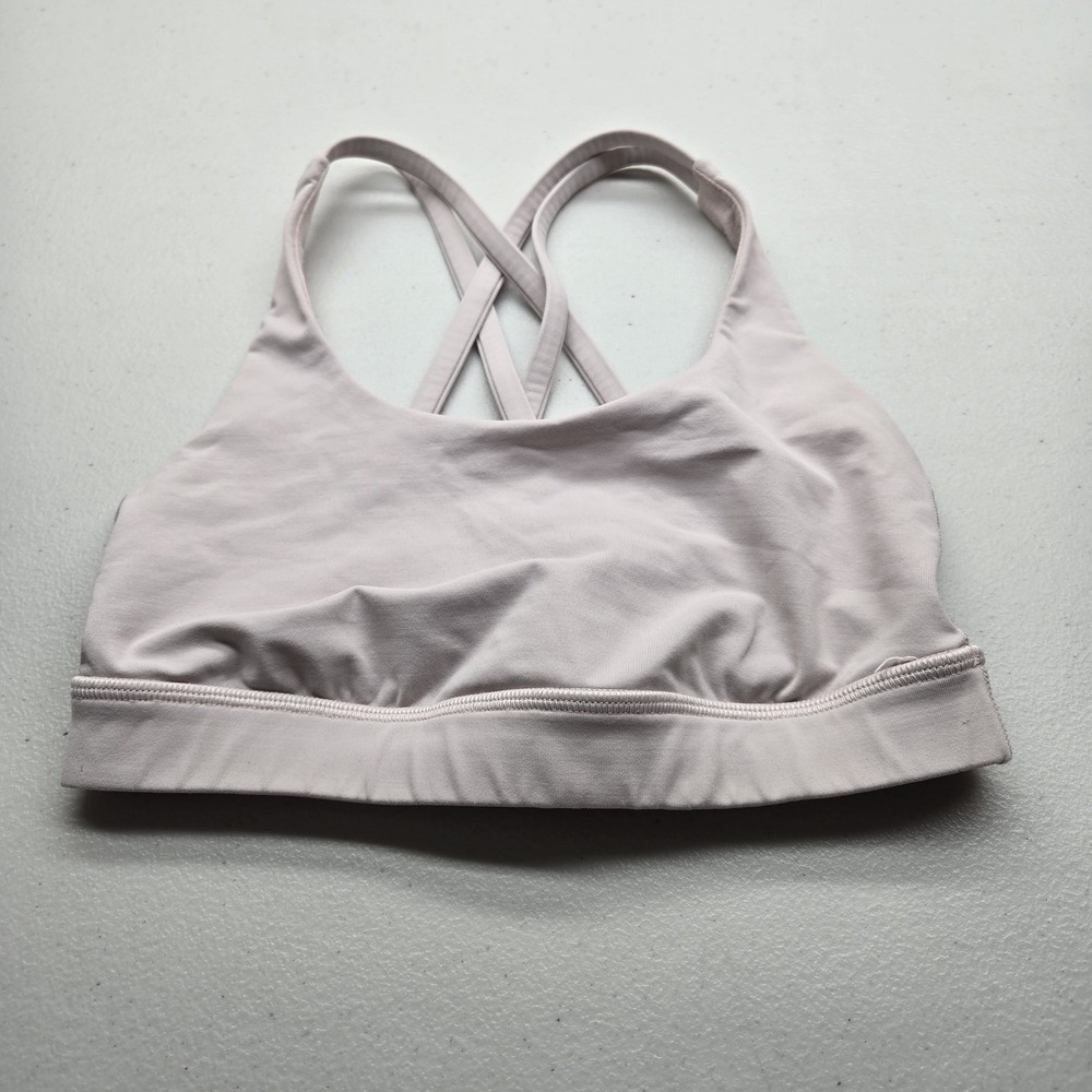 Lululemon Women Sports Bra 2 Light Pink Energy Wireless Strappy Crossback